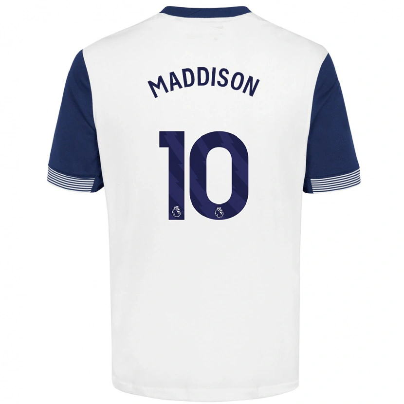 Danxen Hombre Camiseta James Maddison #10 Blanco Azul 1ª Equipación 2024/25 La Camisa México