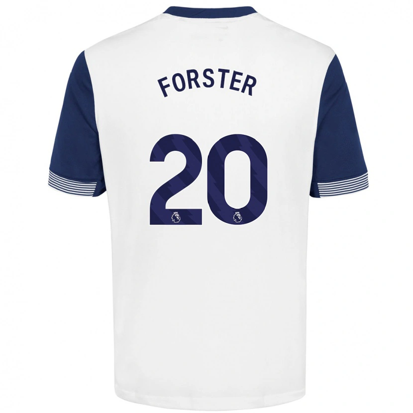 Danxen Hombre Camiseta Fraser Forster #20 Blanco Azul 1ª Equipación 2024/25 La Camisa México