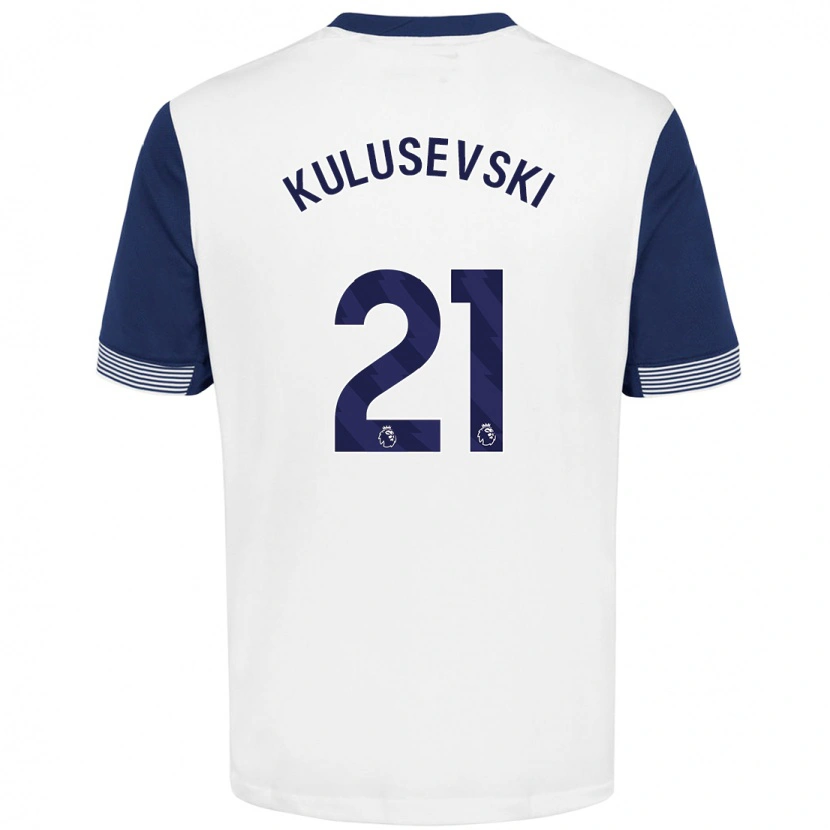 Danxen Hombre Camiseta Dejan Kulusevski #21 Blanco Azul 1ª Equipación 2024/25 La Camisa México