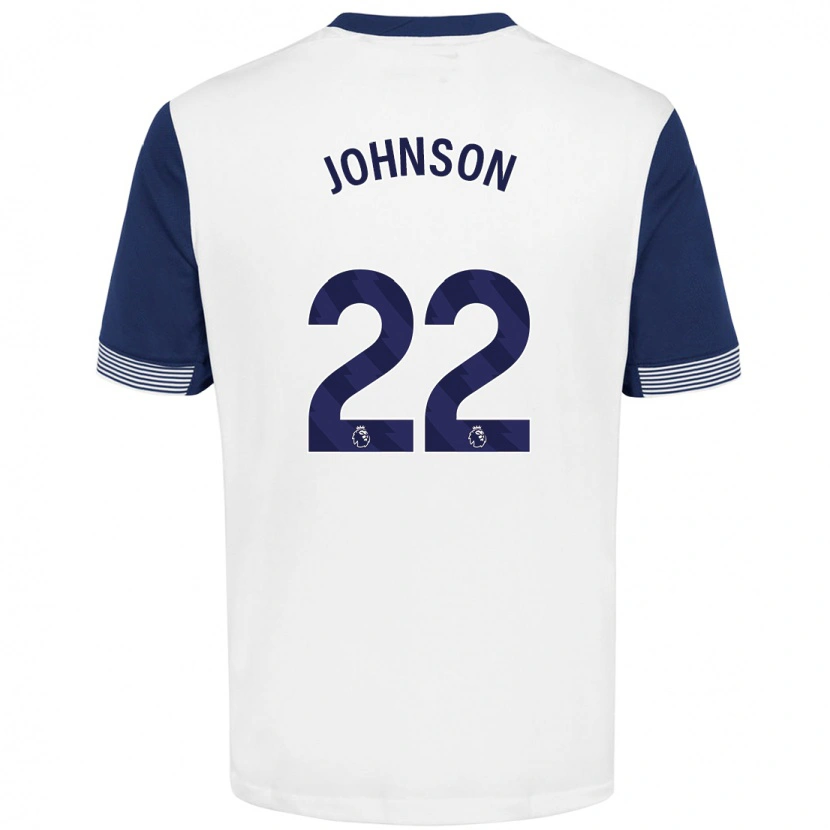 Danxen Hombre Camiseta Brennan Johnson #22 Blanco Azul 1ª Equipación 2024/25 La Camisa México
