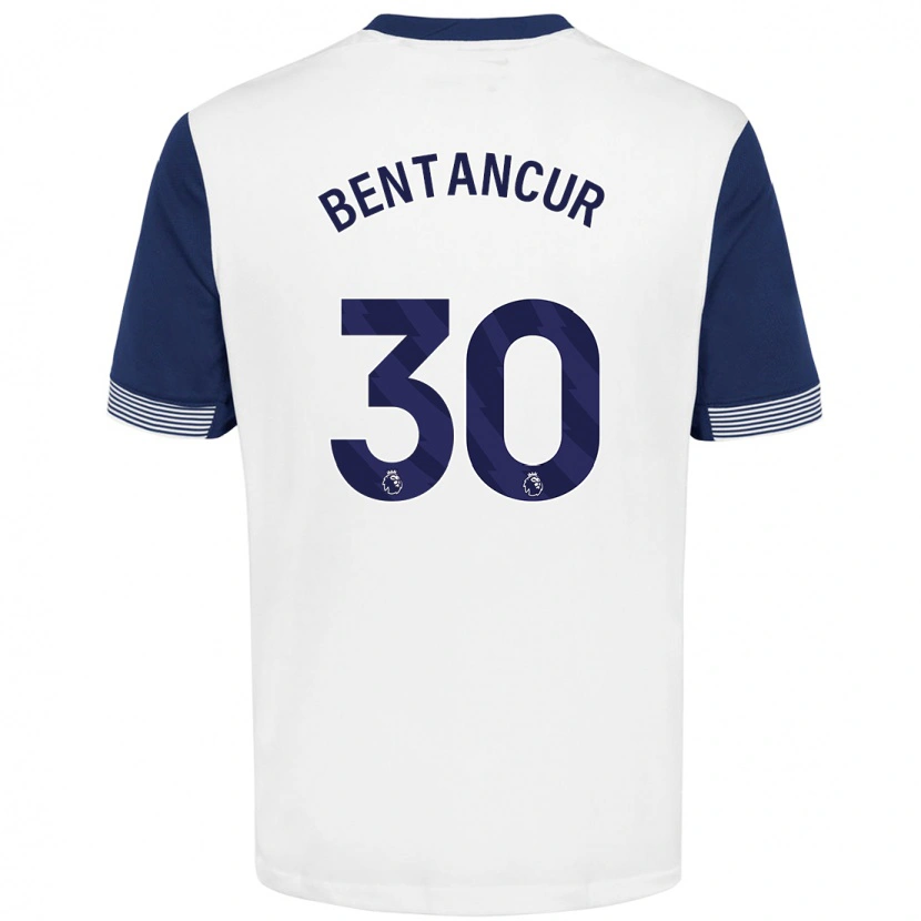 Danxen Hombre Camiseta Rodrigo Bentancur #30 Blanco Azul 1ª Equipación 2024/25 La Camisa México
