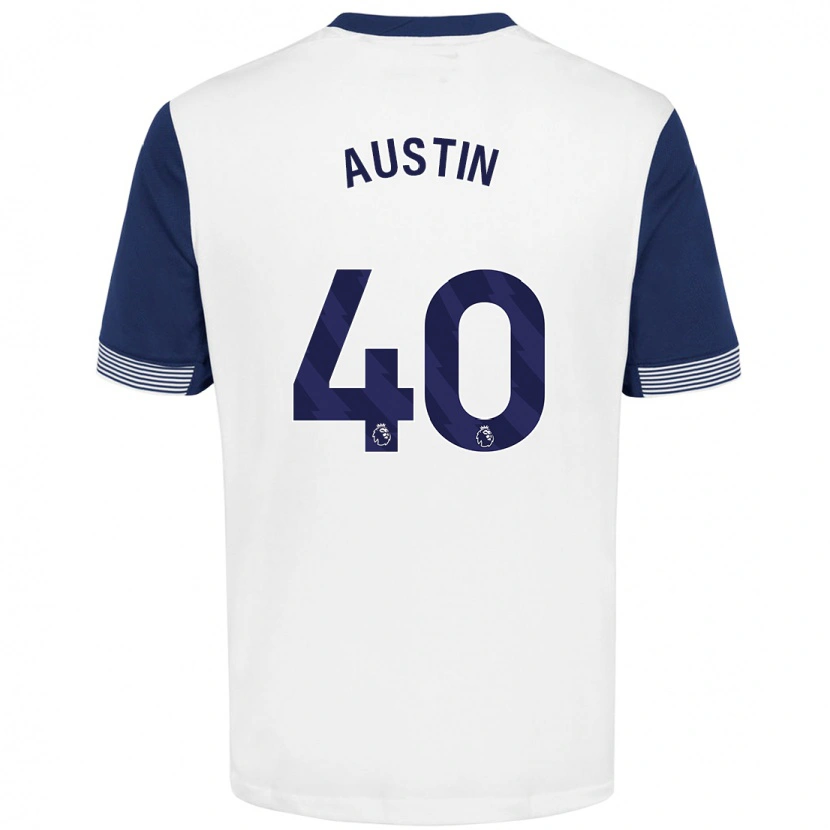 Danxen Hombre Camiseta Brandon Austin #40 Blanco Azul 1ª Equipación 2024/25 La Camisa México