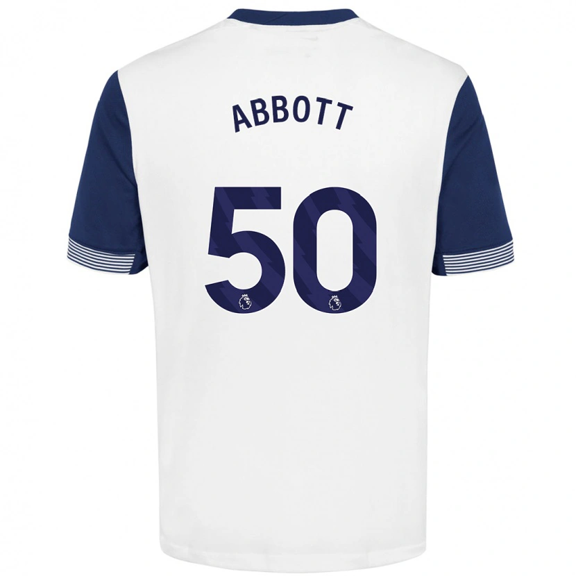 Danxen Hombre Camiseta George Abbott #50 Blanco Azul 1ª Equipación 2024/25 La Camisa México