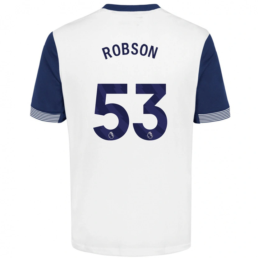 Danxen Hombre Camiseta Max Robson #53 Blanco Azul 1ª Equipación 2024/25 La Camisa México