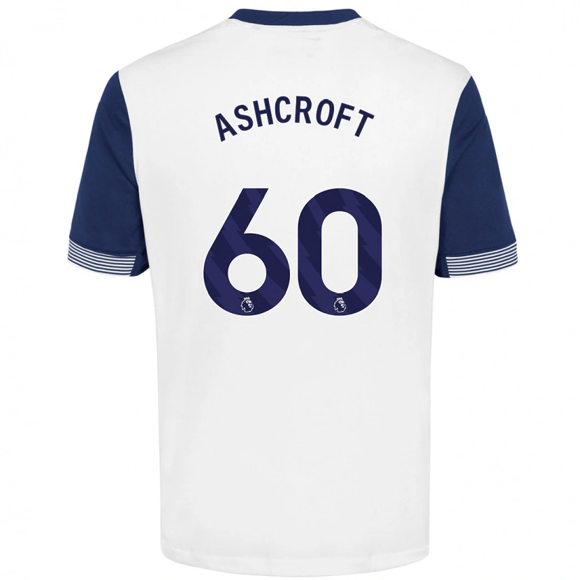 Danxen Hombre Camiseta Tyrell Ashcroft #60 Blanco Azul 1ª Equipación 2024/25 La Camisa México