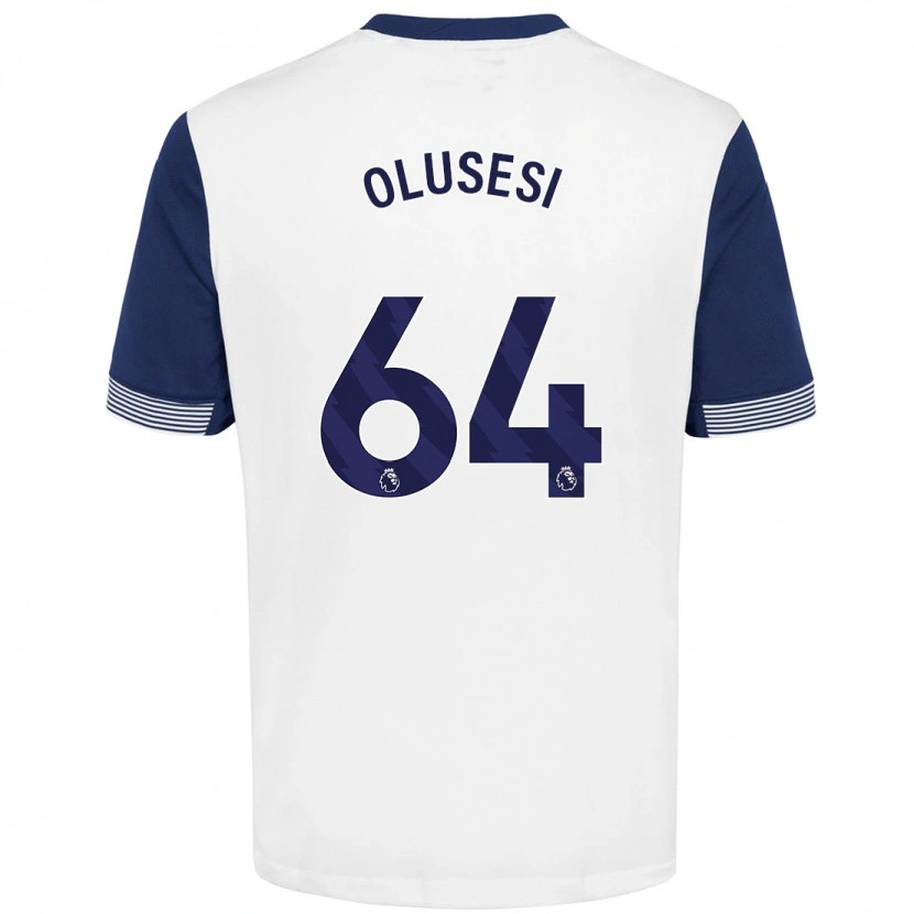 Danxen Hombre Camiseta Callum Olusesi #64 Blanco Azul 1ª Equipación 2024/25 La Camisa México