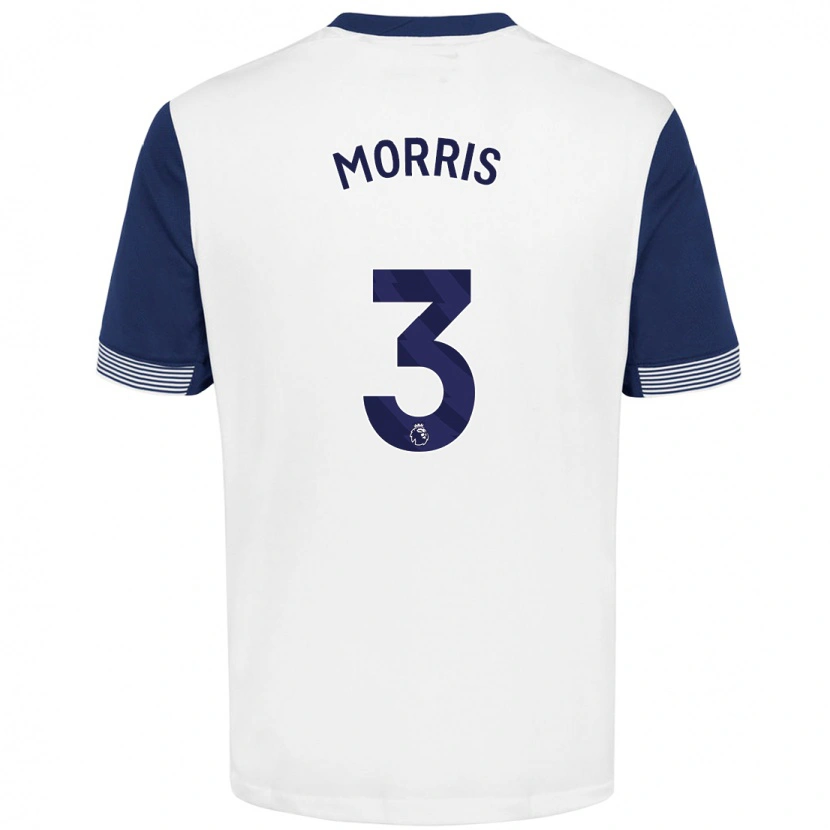 Danxen Hombre Camiseta Ella Morris #3 Blanco Azul 1ª Equipación 2024/25 La Camisa México