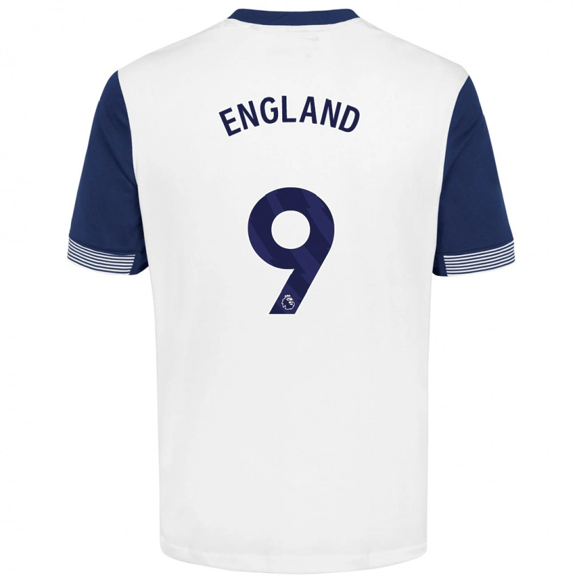 Danxen Hombre Camiseta Bethany England #9 Blanco Azul 1ª Equipación 2024/25 La Camisa México