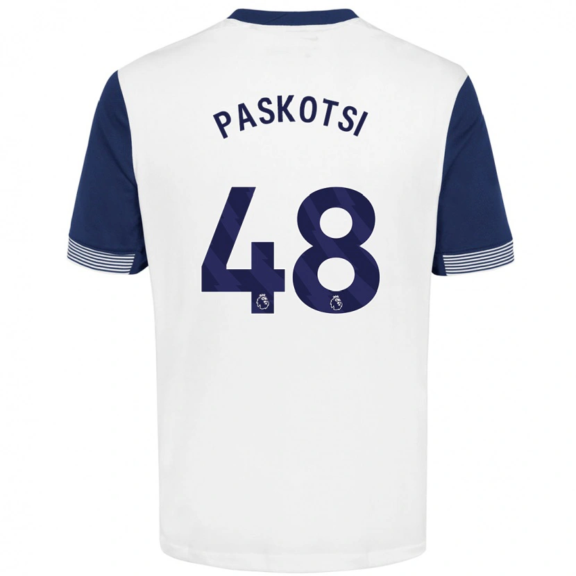Danxen Hombre Camiseta Maksim Paskotsi #48 Blanco Azul 1ª Equipación 2024/25 La Camisa México