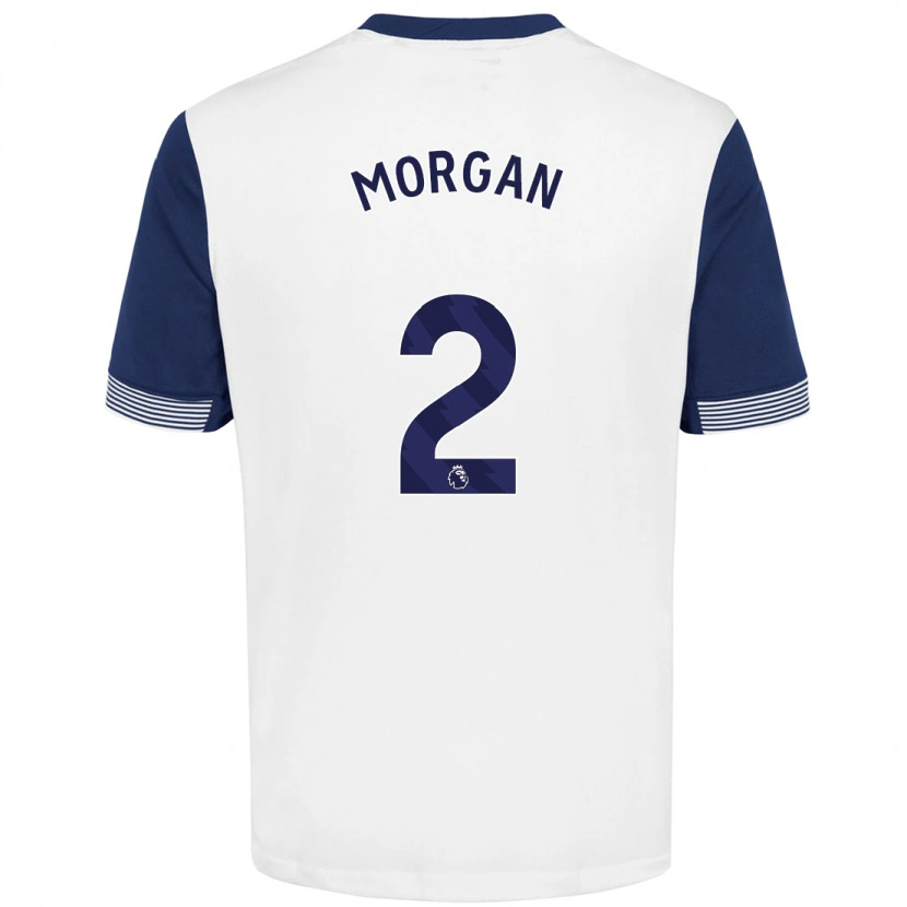 Danxen Hombre Camiseta Esther Morgan #2 Blanco Azul 1ª Equipación 2024/25 La Camisa México
