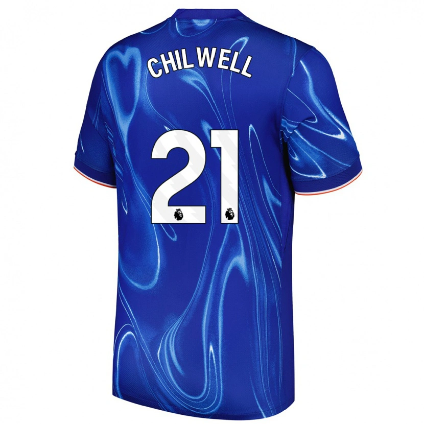 Danxen Hombre Camiseta Ben Chilwell #21 Azul Blanco 1ª Equipación 2024/25 La Camisa México
