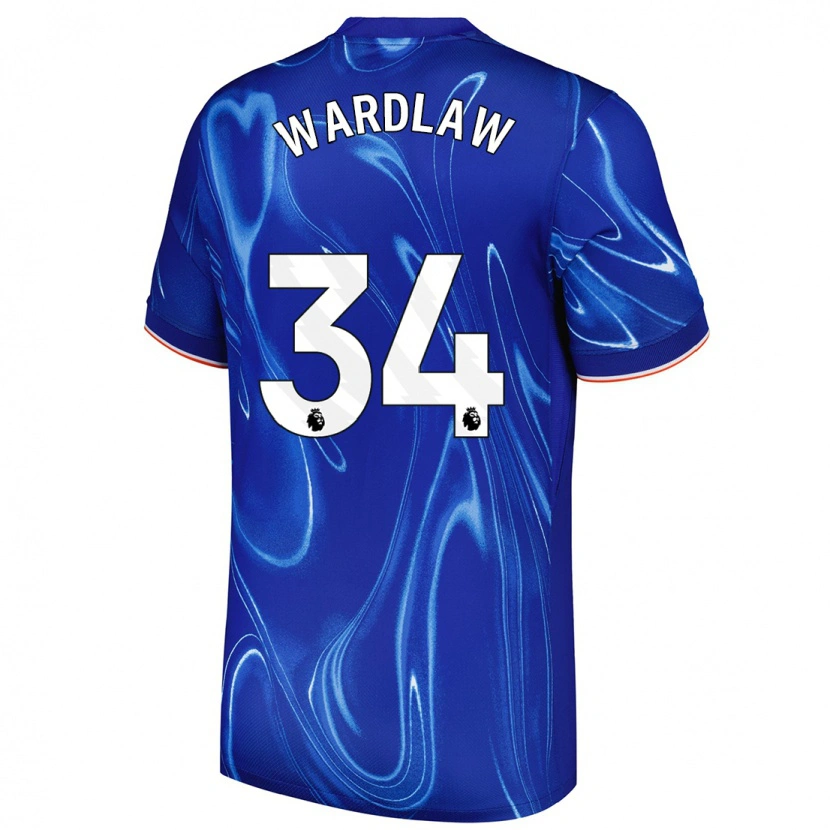 Danxen Hombre Camiseta Charlotte Wardlaw #34 Azul Blanco 1ª Equipación 2024/25 La Camisa México