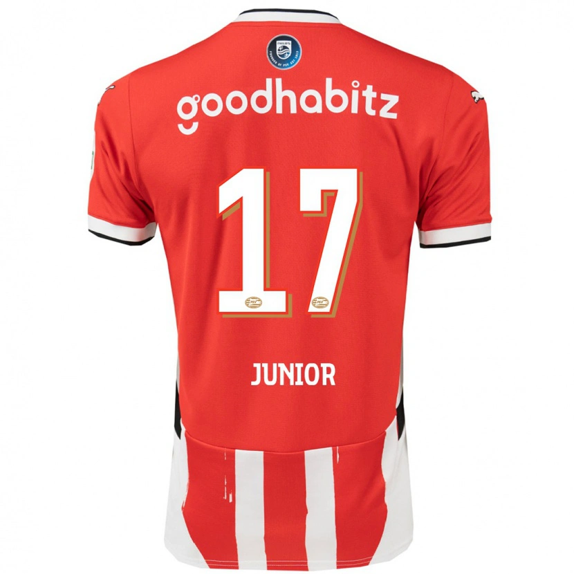 Danxen Hombre Camiseta Mauro Júnior #17 Rojo Blanco 1ª Equipación 2024/25 La Camisa México