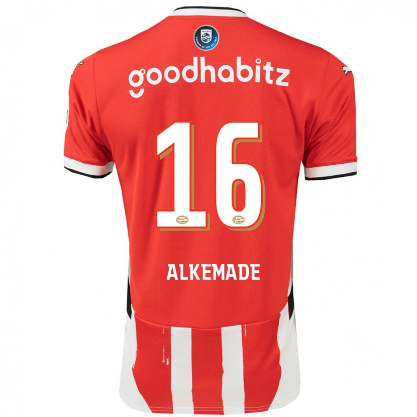 Danxen Hombre Camiseta Lisan Alkemade #16 Rojo Blanco 1ª Equipación 2024/25 La Camisa México