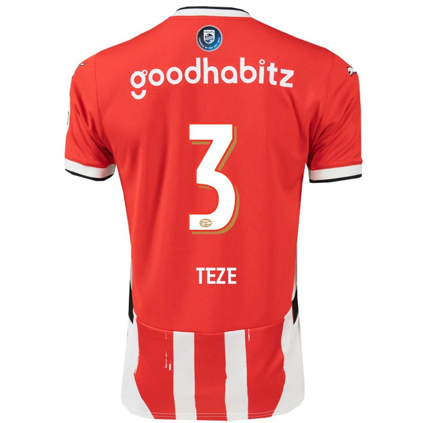 Danxen Hombre Camiseta Jordan Teze #3 Rojo Blanco 1ª Equipación 2024/25 La Camisa México