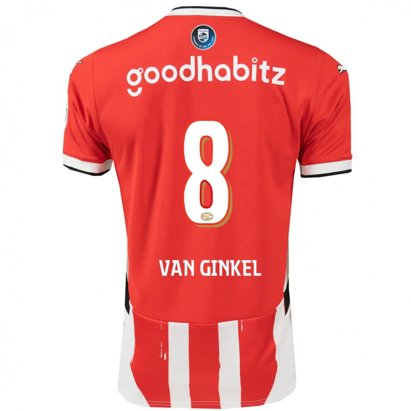 Danxen Hombre Camiseta Marco Van Ginkel #8 Rojo Blanco 1ª Equipación 2024/25 La Camisa México