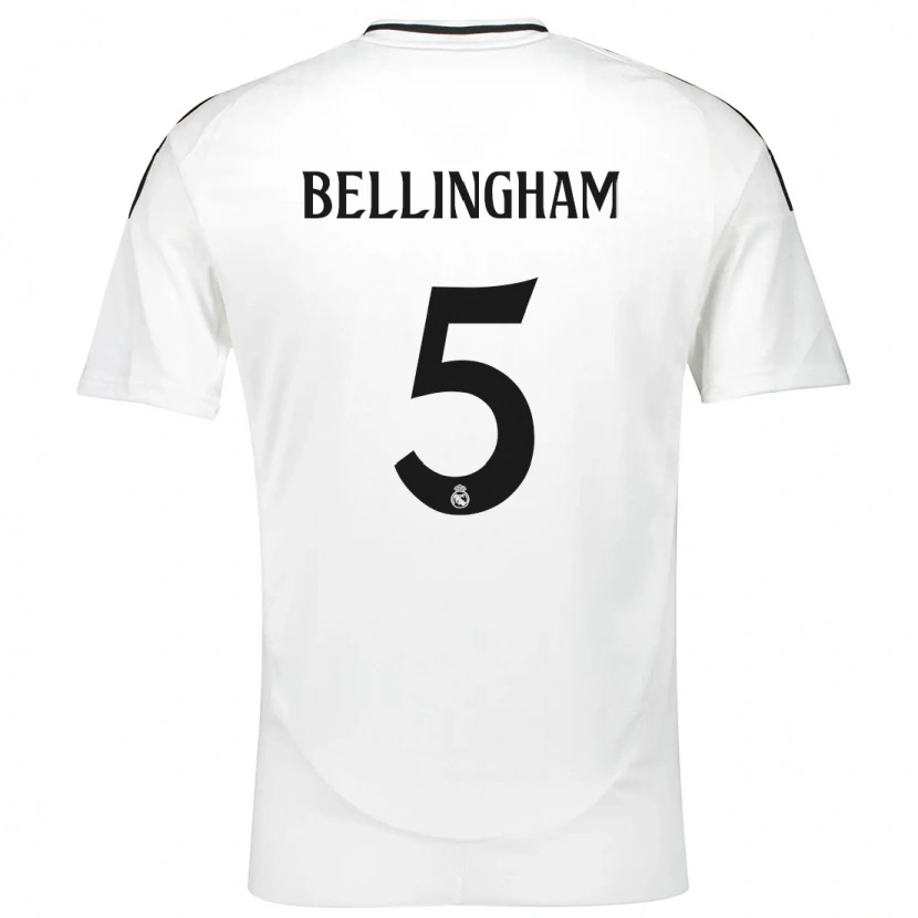 Danxen Hombre Camiseta Jude Bellingham #5 Blanco 1ª Equipación 2024/25 La Camisa México
