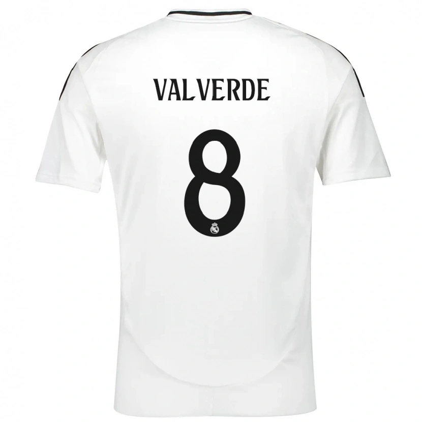 Danxen Hombre Camiseta Federico Valverde #8 Blanco 1ª Equipación 2024/25 La Camisa México