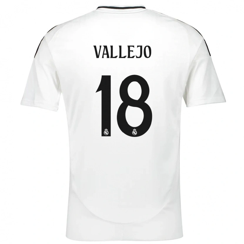 Danxen Hombre Camiseta Jesús Vallejo #18 Blanco 1ª Equipación 2024/25 La Camisa México