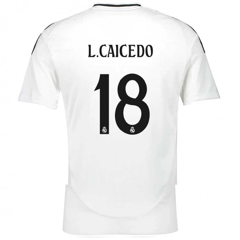 Danxen Hombre Camiseta Linda Caicedo #18 Blanco 1ª Equipación 2024/25 La Camisa México