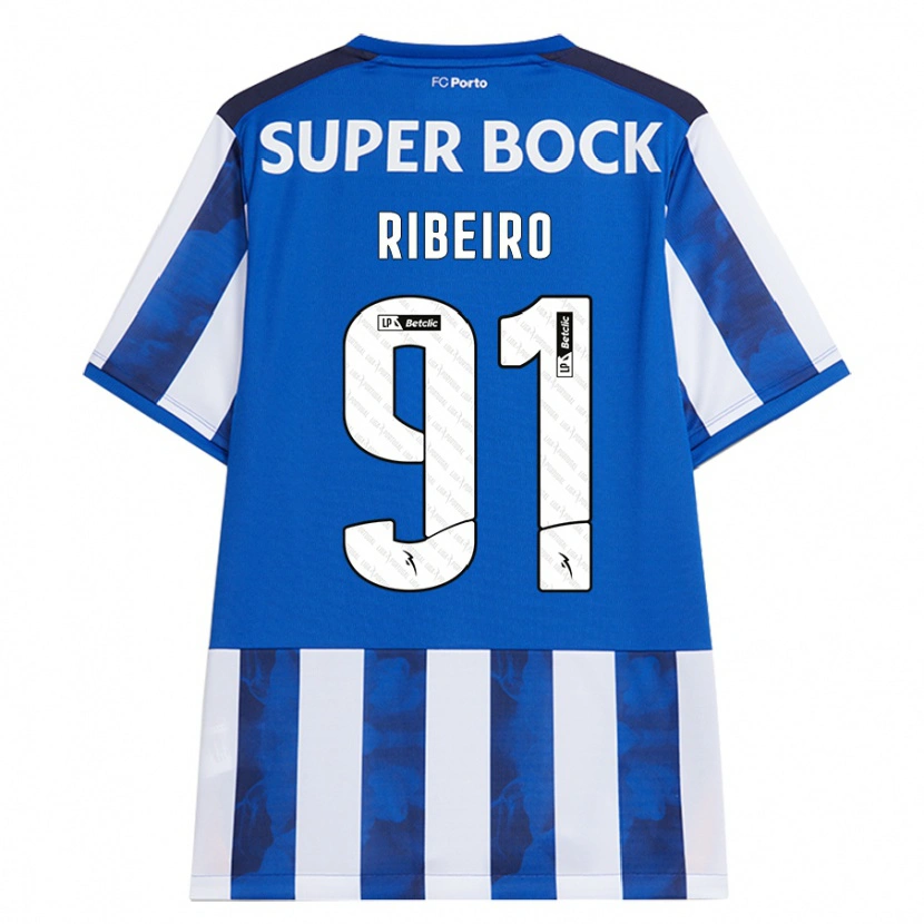 Danxen Hombre Camiseta Gonçalo Ribeiro #91 Azul Blanco 1ª Equipación 2024/25 La Camisa México