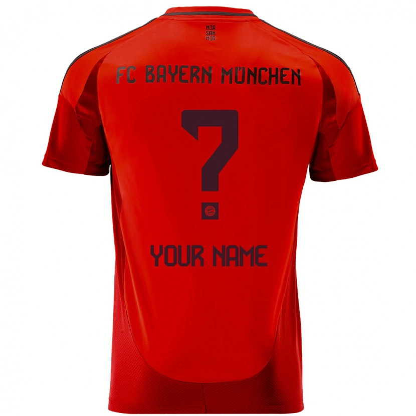 Danxen Hombre Camiseta Su Nombre #0 Rojo 1ª Equipación 2024/25 La Camisa México
