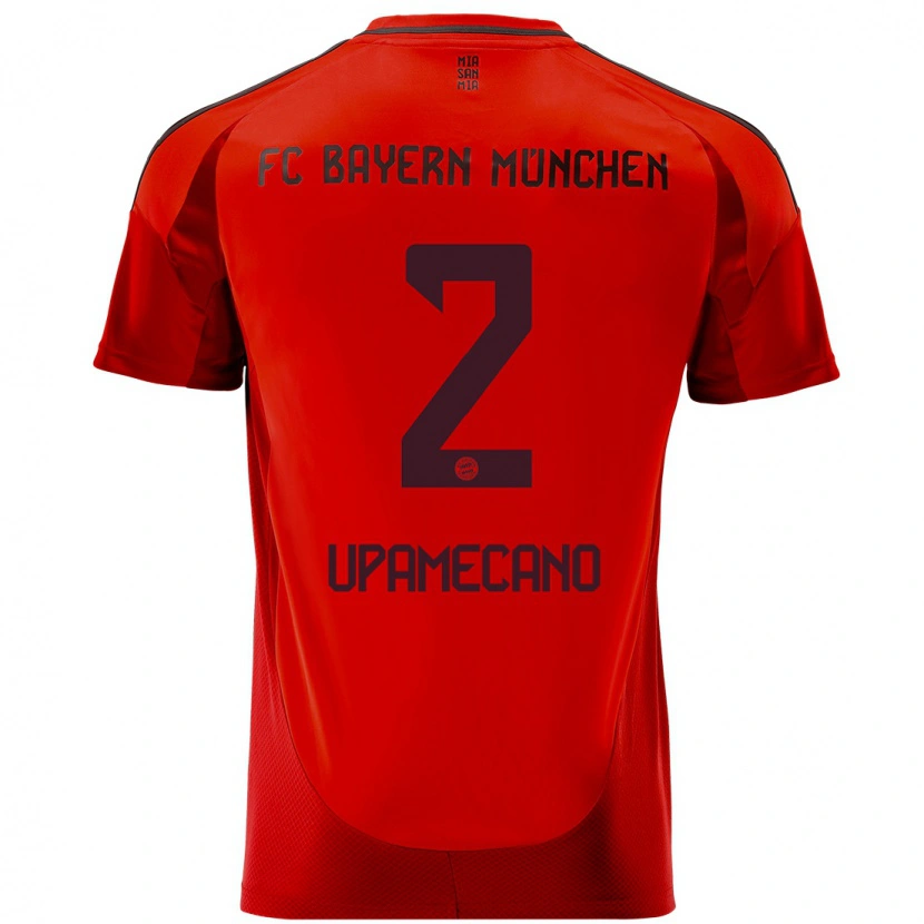 Danxen Hombre Camiseta Dayot Upamecano #2 Rojo 1ª Equipación 2024/25 La Camisa México