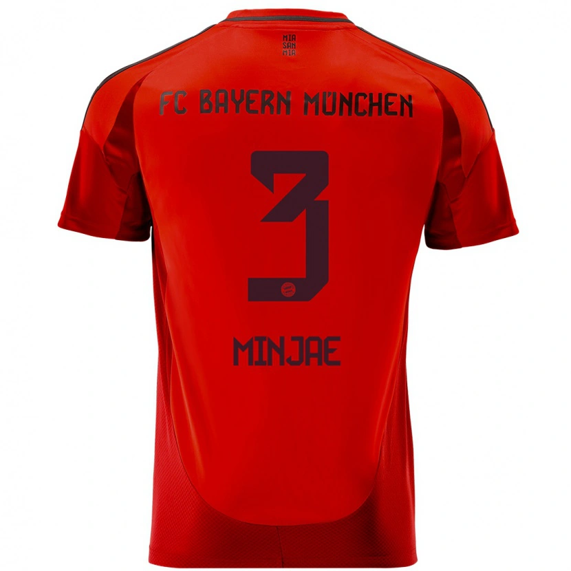 Danxen Hombre Camiseta Min-Jae Kim #3 Rojo 1ª Equipación 2024/25 La Camisa México