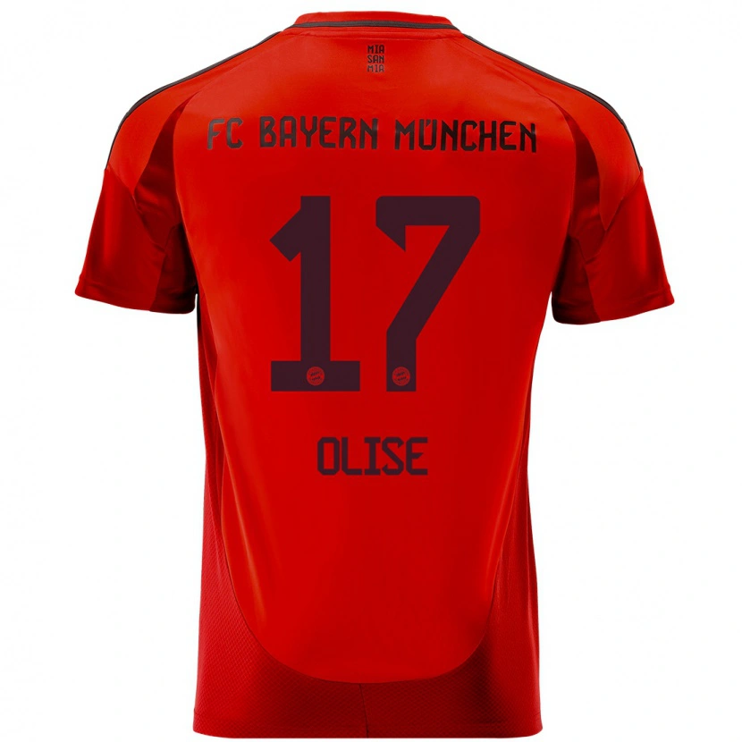 Danxen Hombre Camiseta Michael Olise #17 Rojo 1ª Equipación 2024/25 La Camisa México