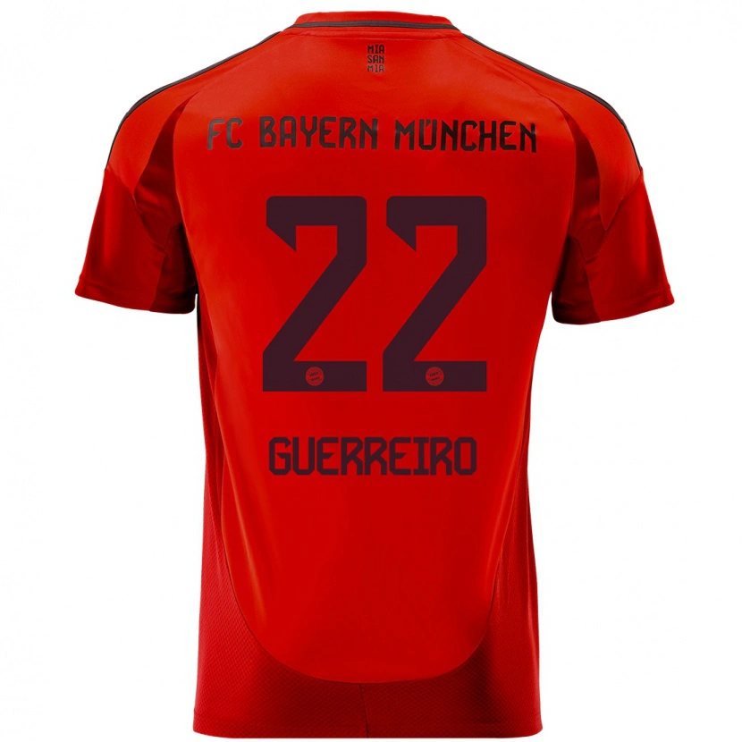 Danxen Hombre Camiseta Raphaël Guerreiro #22 Rojo 1ª Equipación 2024/25 La Camisa México