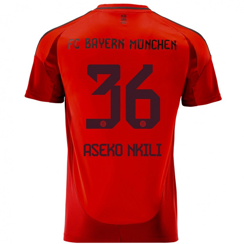 Danxen Hombre Camiseta Noël Aséko Nkili #36 Rojo 1ª Equipación 2024/25 La Camisa México
