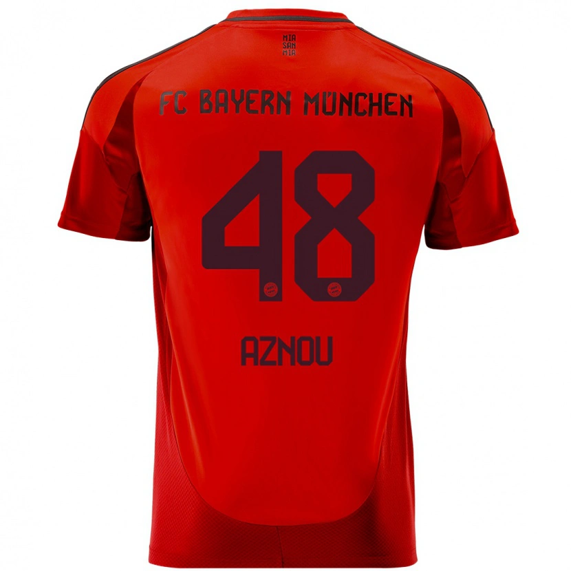 Danxen Hombre Camiseta Adam Aznou #48 Rojo 1ª Equipación 2024/25 La Camisa México