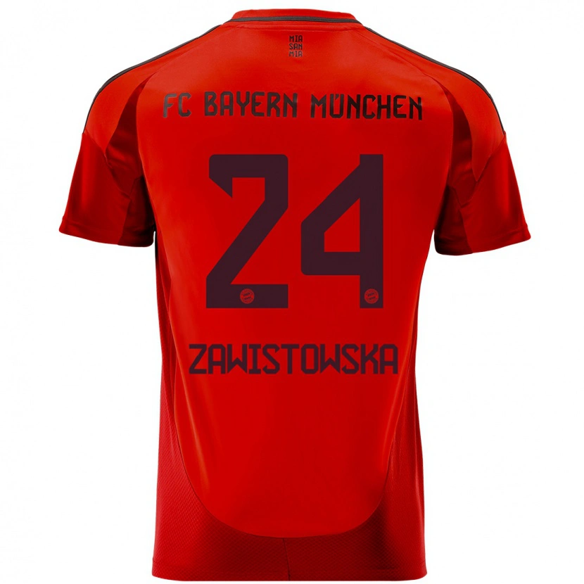 Danxen Hombre Camiseta Weronika Zawistowska #24 Rojo 1ª Equipación 2024/25 La Camisa México