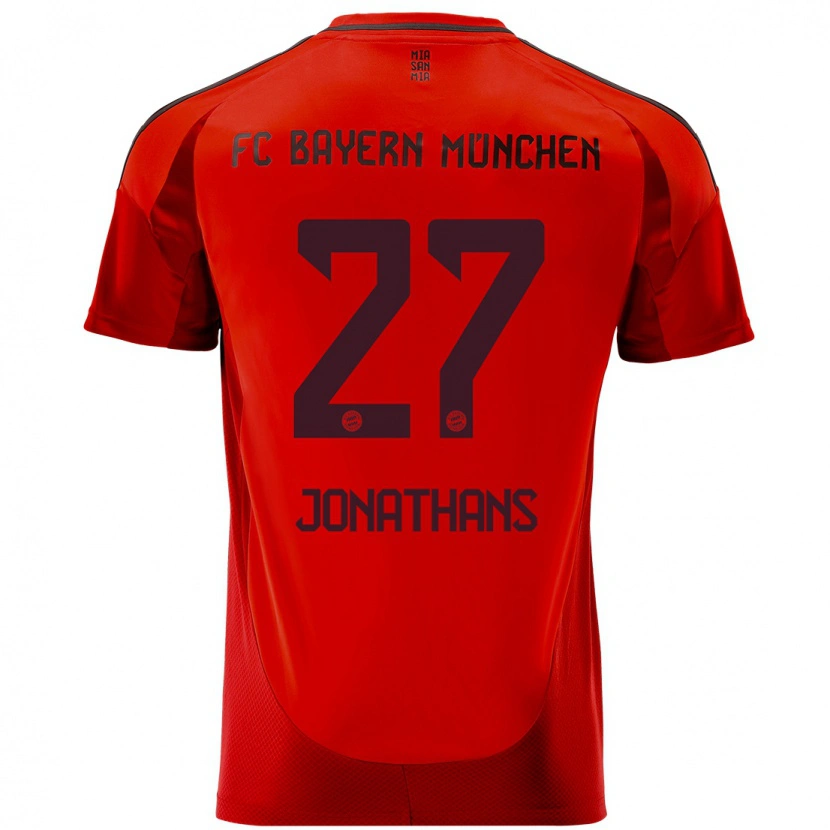 Danxen Hombre Camiseta David Jonathans #27 Rojo 1ª Equipación 2024/25 La Camisa México
