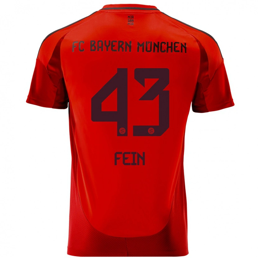 Danxen Hombre Camiseta Adrian Fein #43 Rojo 1ª Equipación 2024/25 La Camisa México