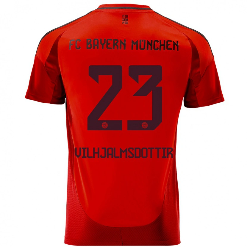 Danxen Hombre Camiseta Karolina Lea Vilhjalmsdottir #23 Rojo 1ª Equipación 2024/25 La Camisa México