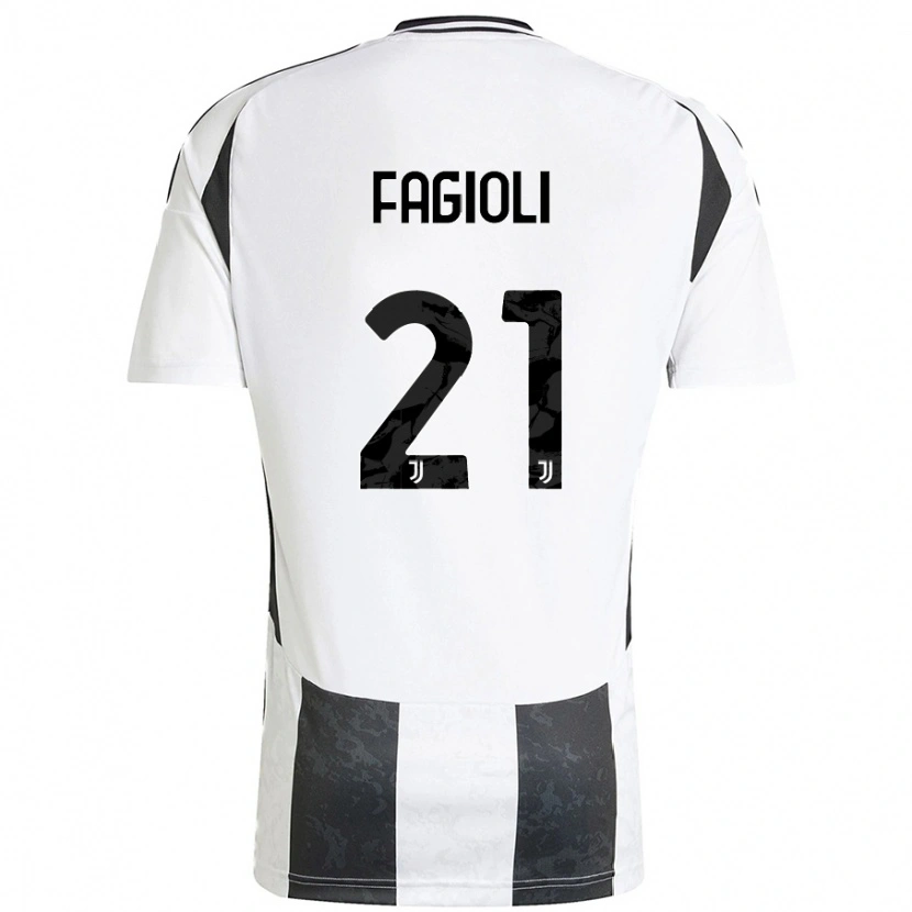 Danxen Hombre Camiseta Nicolò Fagioli #21 Blanco Negro 1ª Equipación 2024/25 La Camisa México