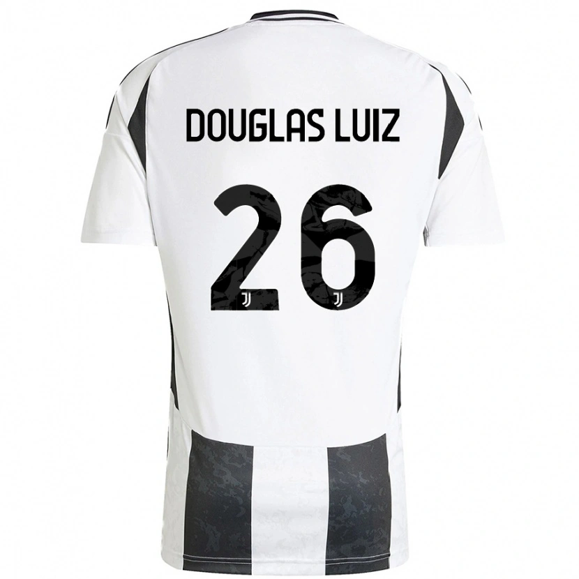 Danxen Hombre Camiseta Douglas Luiz #26 Blanco Negro 1ª Equipación 2024/25 La Camisa México