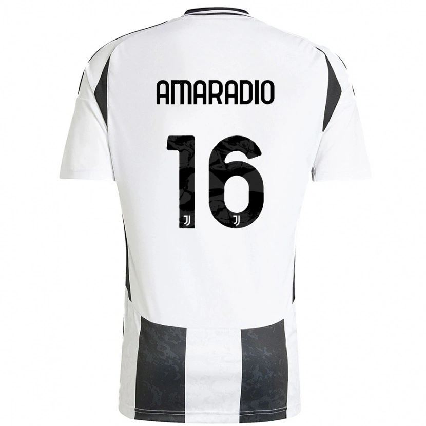 Danxen Hombre Camiseta Luca Amaradio #16 Blanco Negro 1ª Equipación 2024/25 La Camisa México