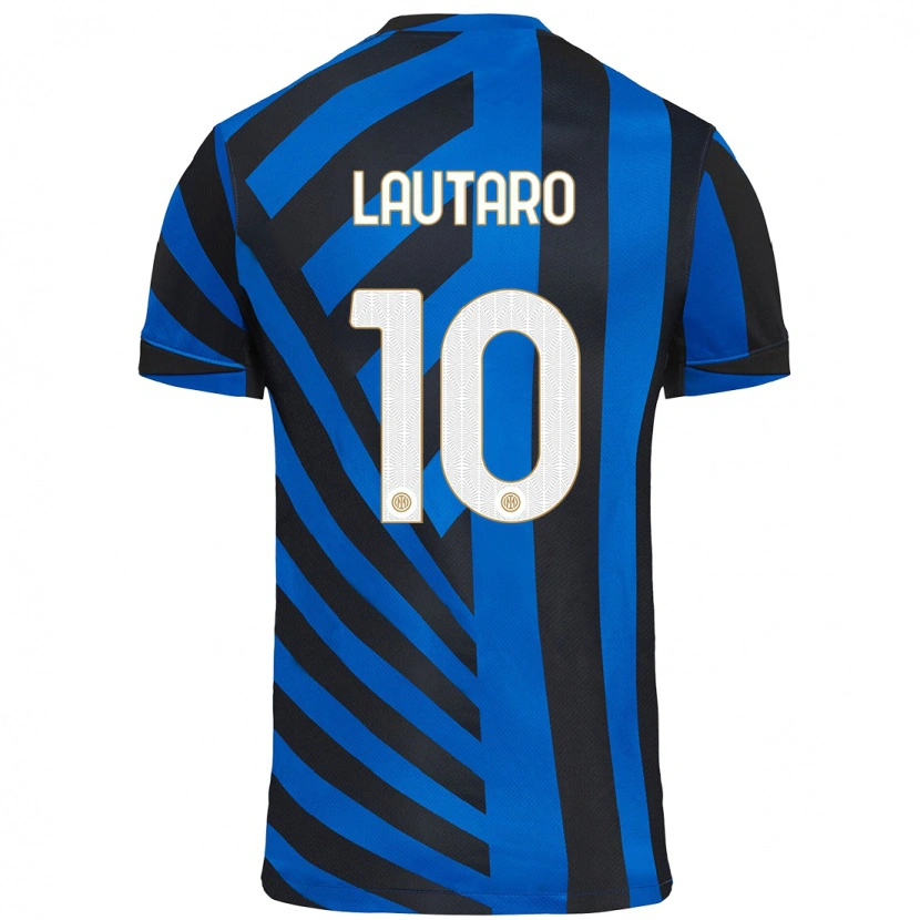 Danxen Hombre Camiseta Lautaro Martínez #10 Azul Negro 1ª Equipación 2024/25 La Camisa México