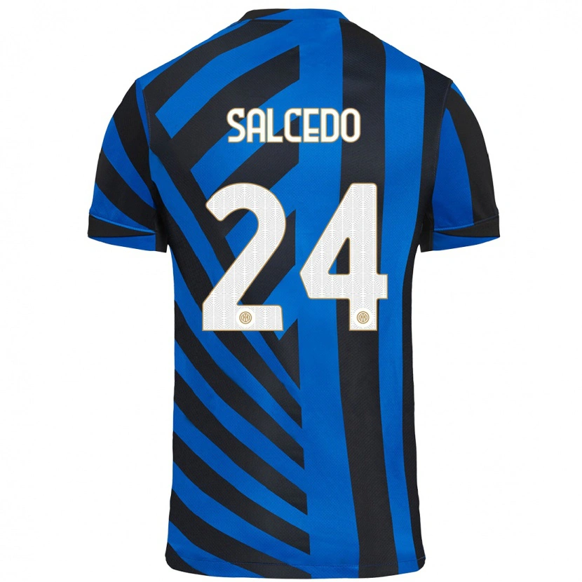 Danxen Hombre Camiseta Eddie Salcedo #24 Azul Negro 1ª Equipación 2024/25 La Camisa México