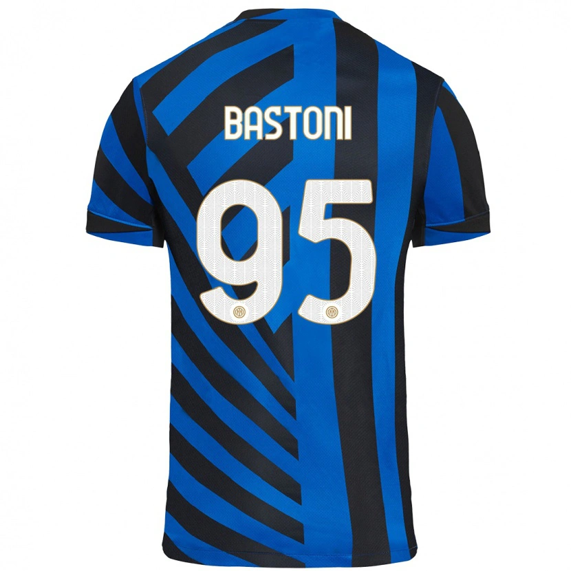 Danxen Hombre Camiseta Alessandro Bastoni #95 Azul Negro 1ª Equipación 2024/25 La Camisa México