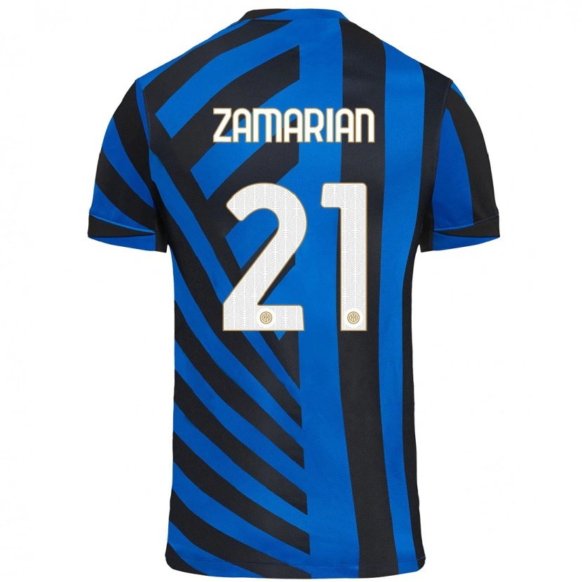 Danxen Hombre Camiseta Matteo Zamarian #21 Azul Negro 1ª Equipación 2024/25 La Camisa México