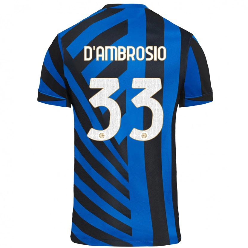 Danxen Hombre Camiseta Danilo D'ambrosio #33 Azul Negro 1ª Equipación 2024/25 La Camisa México