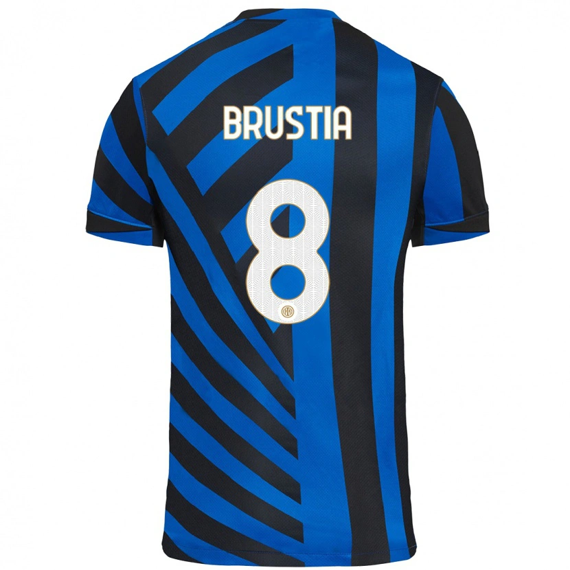 Danxen Hombre Camiseta Martina Brustia #8 Azul Negro 1ª Equipación 2024/25 La Camisa México