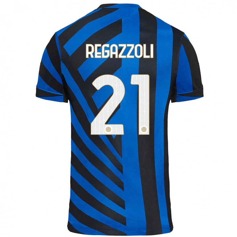 Danxen Hombre Camiseta Alice Regazzoli #21 Azul Negro 1ª Equipación 2024/25 La Camisa México