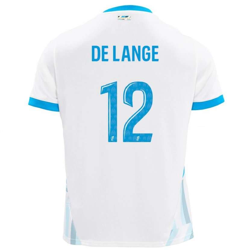 Danxen Hombre Camiseta Jeffrey De Lange #12 Blanco Azul Cielo 1ª Equipación 2024/25 La Camisa México