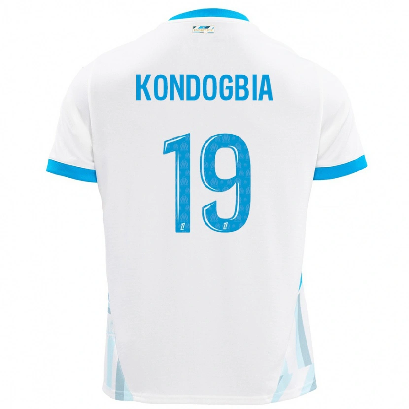 Danxen Hombre Camiseta Geoffrey Kondogbia #19 Blanco Azul Cielo 1ª Equipación 2024/25 La Camisa México