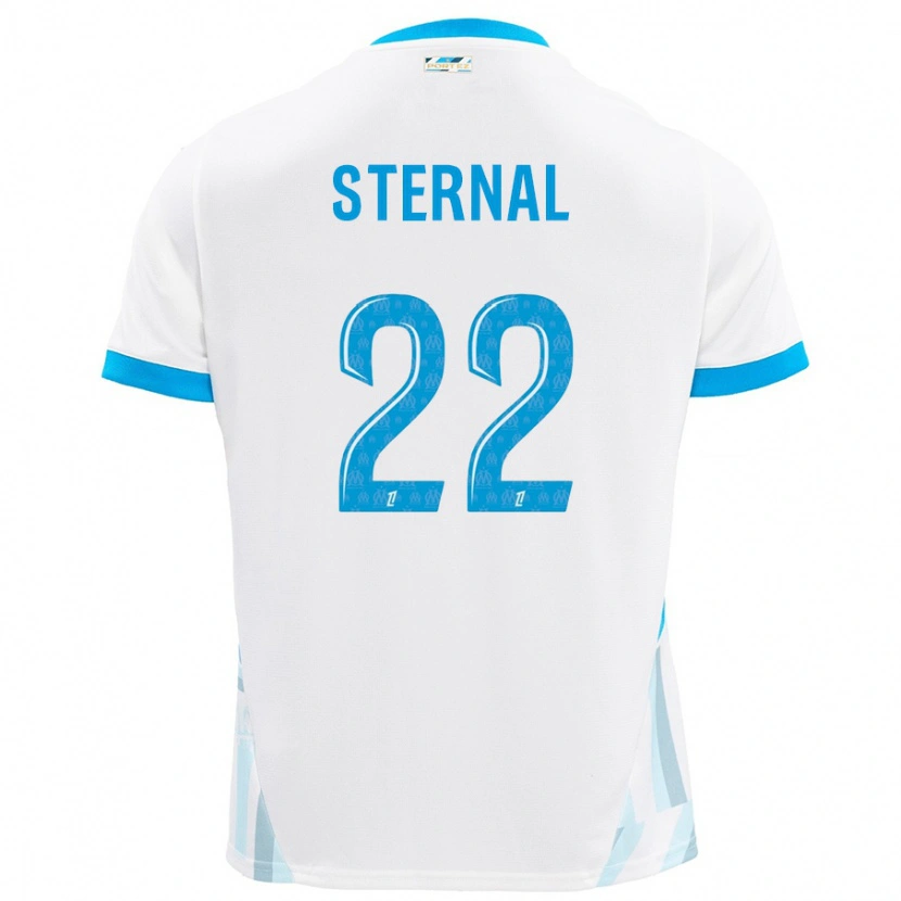 Danxen Hombre Camiseta Enzo Sternal #22 Blanco Azul Cielo 1ª Equipación 2024/25 La Camisa México