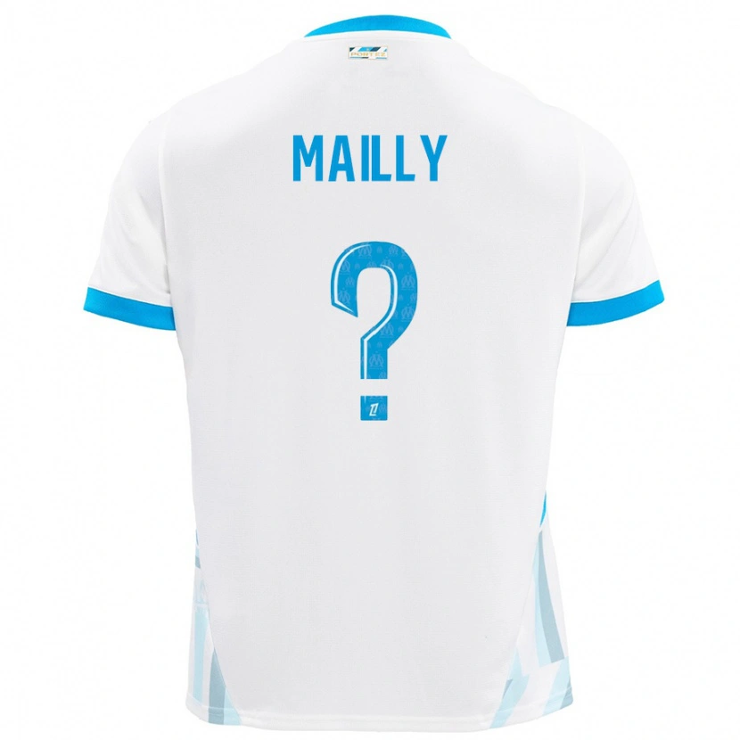 Danxen Hombre Camiseta Evan Mailly #0 Blanco Azul Cielo 1ª Equipación 2024/25 La Camisa México
